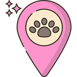 Location pin with paws icon